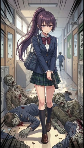 School Mein Zombie Attack 😱 | Anime Girl vs Zombies 🔥 | Zombie Apocalypse #shorts