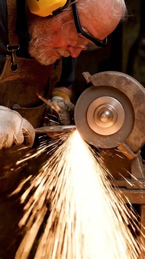 Master at Work: Sharpening Tools on the Grinder 🛠️ #shorts