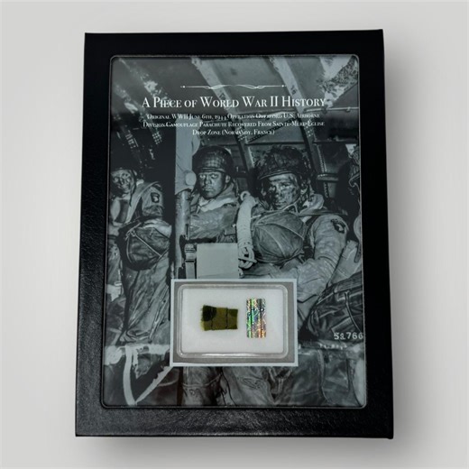 WWII 1944 Sainte Mere Eglise U.S. Airborne Normandy Camouflage Parachute Display Military Army Paratrooper History Gift for Him (C.O.A.) - Etsy