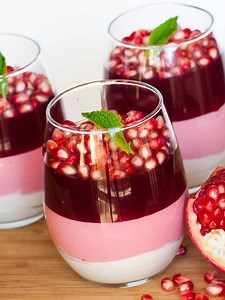 Layered Pomegranate Mousse Parfaits (video)