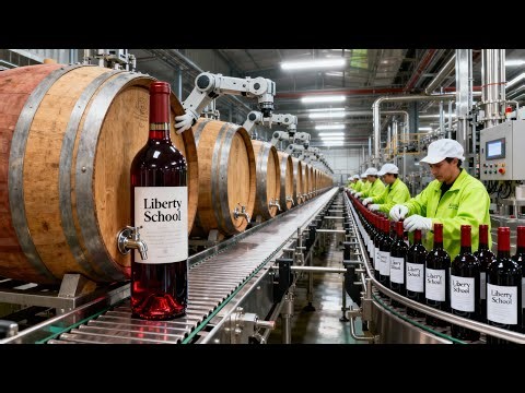 What REALLY Happens Inside a Red Wine Factory - The SECRETS They Never Show You (Full Process)