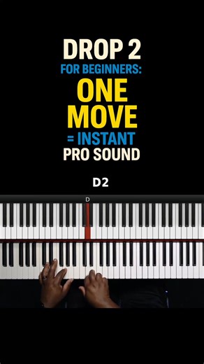 Drop 2 for Beginners: One Move = Instant Pro Sound. Beginners think they need big, advanced chords… but this one simple Drop 2 (Raise the 2nd) move gives you that big gospel sound instantly — even with small hands.🔥 Comment "DROP2" for the Drop 2 Video PDF. 👉 Save this for practice. #EasyPianoLesson #PianoForBeginners #BeginnerPiano #PianoTutorial #LearnPiano #PianoLessons | Jmaw Music