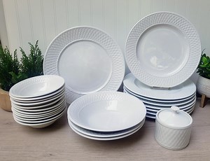 Oneida Westerly Wicker Dinner Plates / Fruit, Cereal, Soup Bowls / 9" Serving Bowls / Sugar Bowl W Lid / Chop Plate Platter / Basket Weave - Etsy