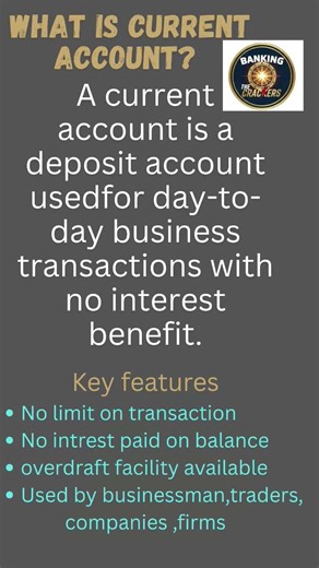 “Banking basics every aspirant must know 📘”#CurrentAccount#BankingAwareness#BankingBasics
