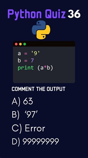 Python MCQ Test Your Brain 🧠 36. #tech #python