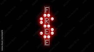 Free Text sign Loop animation bulbs LED pixels, light flashing, blinking lights advertising banner. Light Text. Digital Display. More TEXTS are available in my portfolio. With Dollar Signboard form. Stock Video
