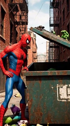 Spider-Man Drops Hulk Into a Trash Can 🕷️💚🗑️😂 Total Dumpster Disaster