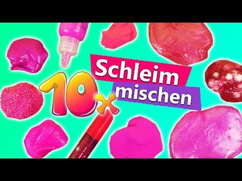 10 x Schleim mischen | Mega Schleim DIY in Pink | Neues Schleim Experiment | Slime Smoothie