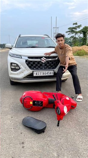 Maruti Ferrari car and Ekan Wow Vaspa scooter review testing 😍￼