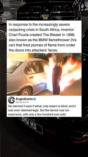 The BMW Flamethrower: South Africa’s Wild 1998 Anti-Carjacking Invention #car #bmw