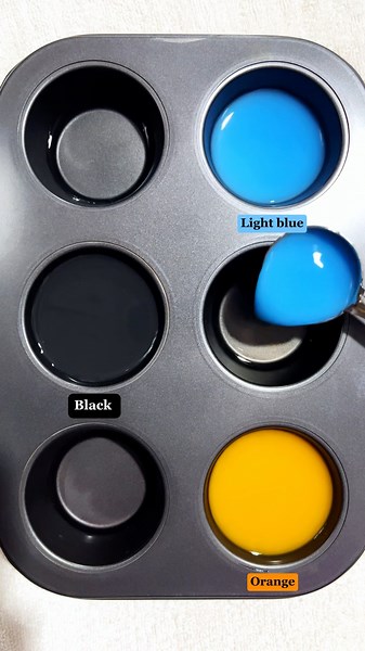 Guess the Color | Black + orange + light blue #colormixing #amazing