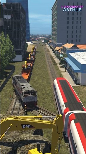 There was almost a train collision in the middle of the convoy #train #railtrack