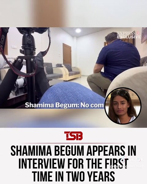 #ShamimaBegum appeared in an interview for the first time in two years. During the conversation, she noticed she was being recorded and declined to answer questions, repeatedly saying “no comment” before leaving. Begum, a British-born woman, left the UK at 15 in 2015 to join ISIS in Syria. In 2019, her UK citizenship was revoked. She is currently living in the al-Roj detention camp in Syria and continues to appeal to return to the UK. #TSB #TSBNews