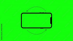 Rotate smartphone vertical to horizontal animation on green screen