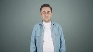 Man winking at camera.