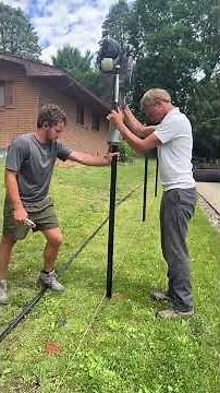 Installing A Chain Link Fence Post.#UnitedFencing #ChainLinkFence #PostPounder #DIY