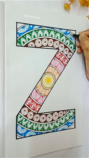 Alphabet Z Mandala Art 🦓✨ #art #shorts #drawing