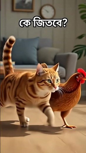 Cat vs chicken#funny animals#shorts viral Video #