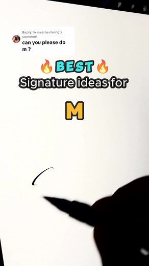 Replying to @mesibestrongTry these Unique Signature ideas for 'M' 🔥✍️ #starsignature #signatureideas #M #signature #foryou #fyp #fypシ #signaturedesigner #tiktok #howtosign