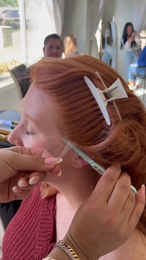 This red wig 😍❤️‍🔥 #customwigs #customwigmaker #hairlosswigs #hairloss #hairlosscommunity