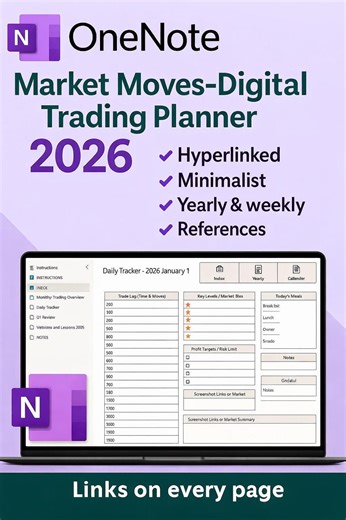 Day Trading Planner for Onenote | 2026 Trading Journal & P/L Log (digital Download) - Etsy UK