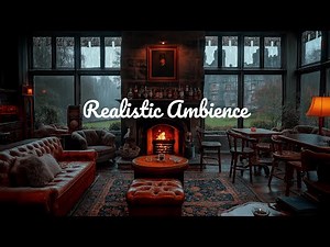 ☔Live Irish Pub Fireplace Ambience 🍀🔥 – Rainy Night Sounds for Sleep, Study & Relaxation (No Ads)