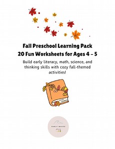 Fall Preschool Worksheets | 20 Printable Activities for Pre-k & Kindergarten | Literacy, Math, Science, Thinking Skills - Etsy