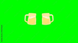 clinking two beer steins for st. Patricks Day celebration Animation 4K