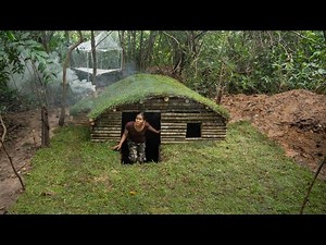 Girl Living Off Grid Build Complete Warm and The Most Beautiful Under Earth Shelter with Kitchen