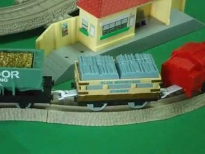 Tomy Steam Loco w. Blue Mountain Quarry Gravel Car & Slate Truck - Trackmaster