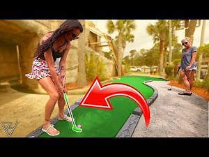 Mini Golf Short Putter Punishment Challenge! - Crazy Hole In One!