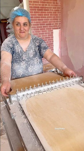 Lavash bread baking homemade machine that feeds entire village