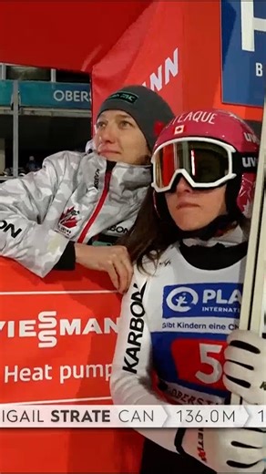 The first World Cup win for Abi Strate 🇨🇦🥹 #fisskijumping #2nightstour | FIS Ski Jumping