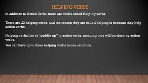 Learning Helping Verbs With a Story