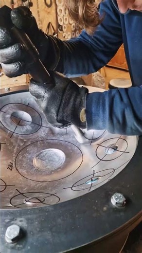 Spot the difference at the end... | Handpan Maker | Shaping a Handpan