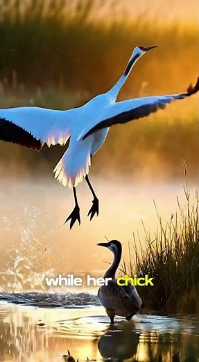 The Majestic Whooping Crane 🦢✨ | A Conservation Success Story | #wildlife #winterbirds #shorts #usa