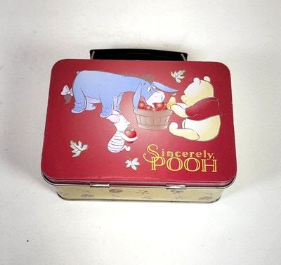 Winnie the Pooh Bear Small Tin Lunch Box 1990s "Sincerely Pooh" Vintage Disney | eBay