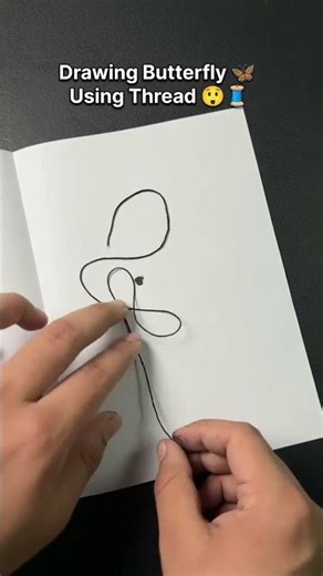 Drawing Butterfly Using Thread 100M views on insa