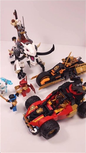 LEGO NINJAGO Kai and Cole's Combiner Vehicles (71864) vs Zilvar and Grimtak the Dragon Beast (71863)