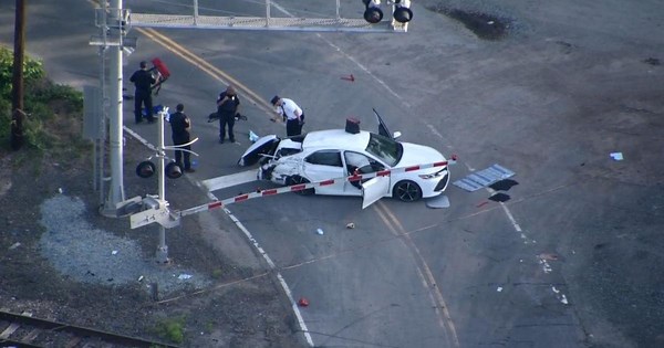 Car hit by train in Durham, driver survives with minor injuries