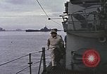 September 1945 – Yokosuka Japan: Japanese submarines, I-400 class, and battleship Nagato.  U.S.  Admiral Lockwood at Yokosuka Naval Base at end of World War II