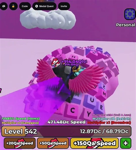 Speed run challenge with boss +1 keyboard escape Roblox subscribe luck_x_roblox