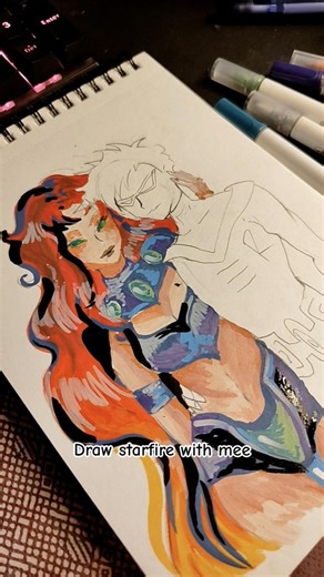 draw starfire with me #starfire #art #animeart #cartoonart #ronin #artist