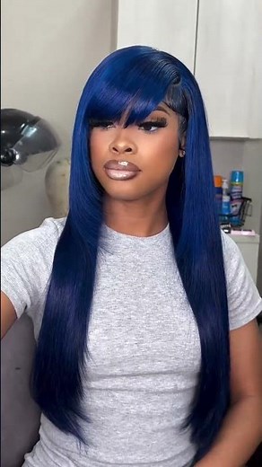 Dare to Stand Out 💙 | Deep Blue Lace Wig Try-On & Styling ✨