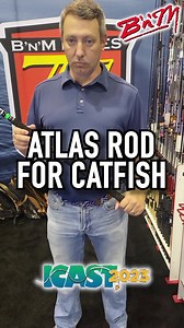5.2K views · 23 reactions | Hey catfish anglers! Check out the new 16 ft. B'n'M Fishing Atlas Rod. With 30% more backbone than the Silver Cat Elite Heavy Action, this rod is designed to pull up any of the monster catfish you find. Learn more in this video from ICAST 2023! https://www.bnmpoles.com/ #bnmpoles #bnmfishing #icast2023 #icastshow #catfishnow #atlasrod #bnmatlas | Catfish NOW | Facebook