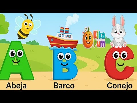 Canción del Abecedario en Español 🐝🚢🐰 | Aprende el ABC Cantando Paso a Paso para Niños | kikapum