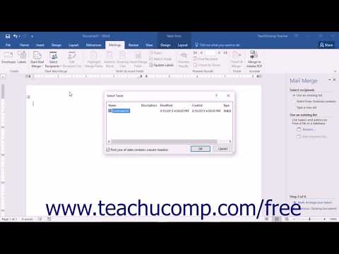 Word 2016 Tutorial The Step by Step Mail Merge Wizard Microsoft Training