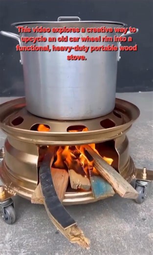DIY Portable Wood Stove from an Old Car Rim | Innovative Recycling Idea