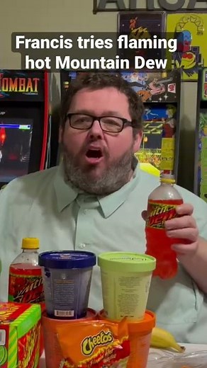 Francis tries flaming hot Mountain Dew #shorts #short #francis #francisrage