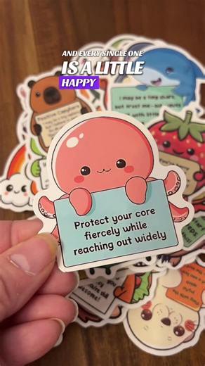 You can find your pack of 100 count emotional support stickers available in the TikTok Shop #cute #stickers #tiktokshop #gift #love